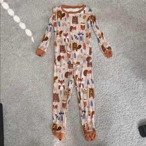 Little Sleepies Brown and Tan Animal Print Footie Pajamas